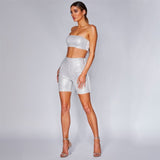 Hot diamond tube top and shorts 2 piece set